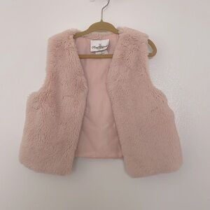 blush pink faux fur jacket